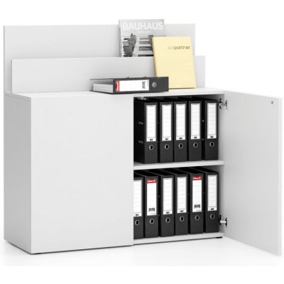 Plan Kancelářská přístavná skříňka ke stolu LAYERS, krátká, bílá – Zboží Dáma