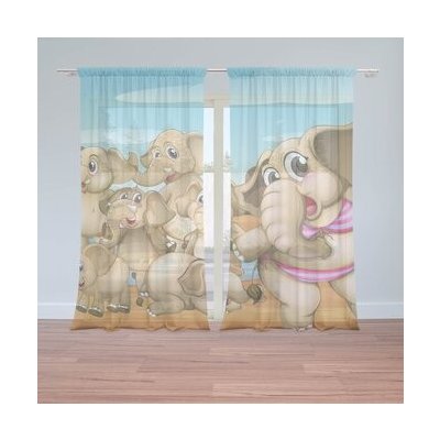Sablio Záclony Sloni: 2ks 150x250cm – Hledejceny.cz