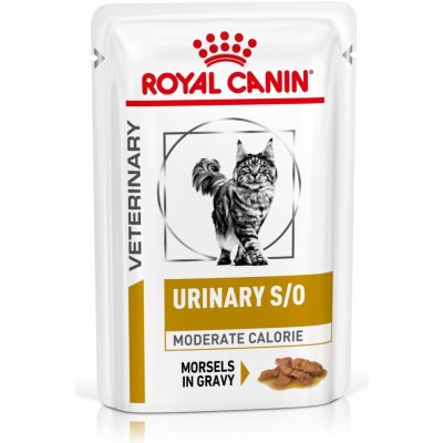 Royal Canin Veterinary Health Nutrition Cat Urinary Moderate Calorie Pouch in Gravy 12 x 85 g