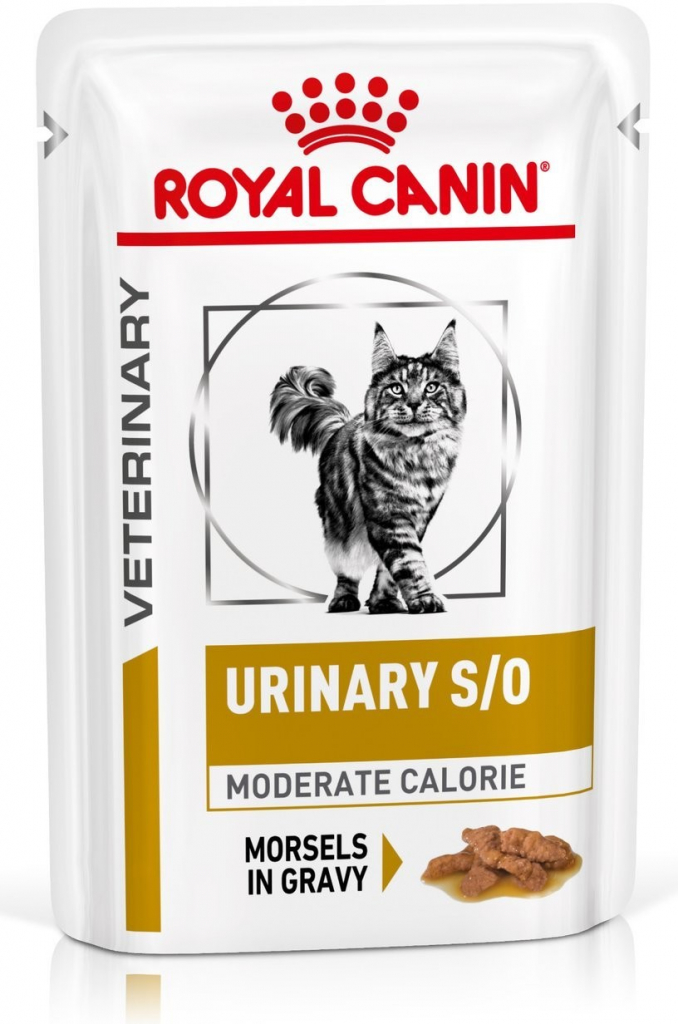 Royal Canin Veterinary Health Nutrition Cat Urinary Moderate Calorie Pouch in Gravy 12 x 85 g