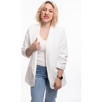 Italy fashion dámské dlouhé sako SCARLET Černá – Zboží Dáma