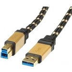 Roline 11.02.8903 Gold USB 3.0 SuperSpeed kabel USB3.0 A(M) - USB3.0 B(M), 3m – Sleviste.cz