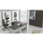NABYTEK-DESIGNOVY.CZ - ZE 1.18 07 Sestava kancelářského nábytku Komfort 1.18 kaštan/šedá – Zboží Dáma