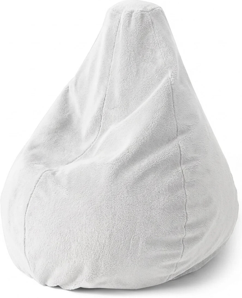 Sablio sedací vak Pear Softy Cloud White 70 x 95 x 15 cm