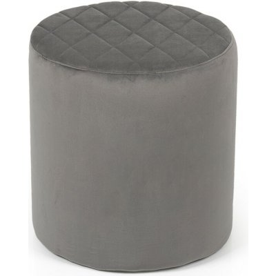 Noela Sametový puf prošívaný CUBO šedý – Zbozi.Blesk.cz