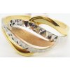 Prsteny Klenoty Budín Mohutný dámský prsten z trojího zlata HK1081