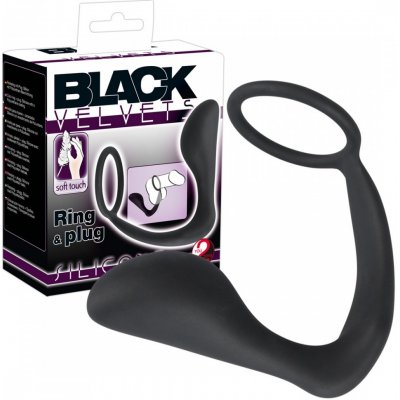 Black Velvet anální kolík s kroužkem na penis – Zboží Mobilmania