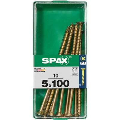 Spax Uni vrut zápust.hlava PZ/Z2 4CUT částečný závit Yellox 5 x 100 mm 10 ks – Hledejceny.cz
