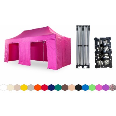 TENTino SMALL HEXAGON 3x6 m 14A - RŮŽOVÁ – Hledejceny.cz