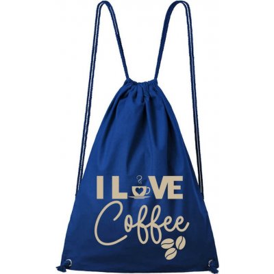 Dobrý triko bavlněný batoh I love coffee Královsky modrá – Hledejceny.cz
