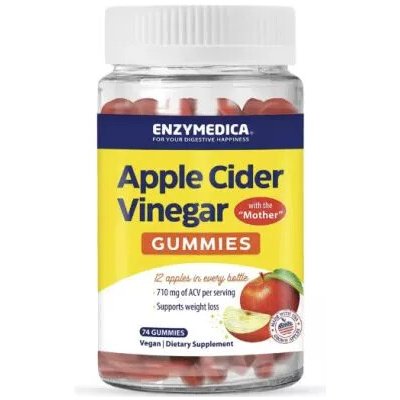 Enzymedica Apple Cider Vinegar 355 mg Gummies, vitamín B12 1000 μg, 74 kapslí – Hledejceny.cz