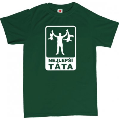 Nejlepší táta pánské tričko s potiskem 401 zelená bottle bílá – Sleviste.cz