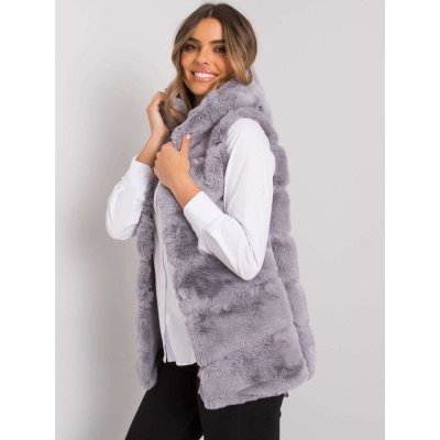 Stylomat dámská vesta s kapucí šedá – Zboží Mobilmania