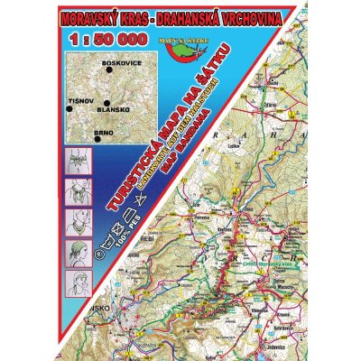 Kartografie PRAHA, a. s. Moravský kras a Drahanská vrchovina, 1 : 50 000 – mapa na šátku – Zbozi.Blesk.cz