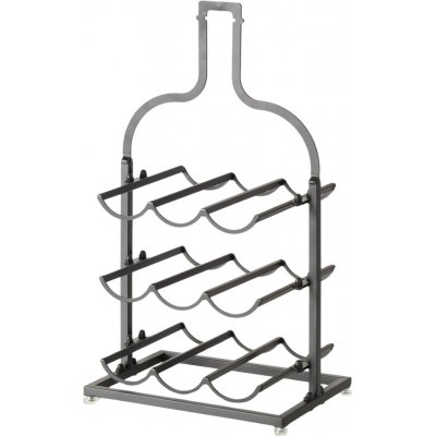 Boltze Home Kovový stojan na víno BOTELLA ve tvaru lahve, výška 54,5 cm černá – Zboží Dáma