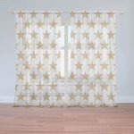 Záclony Zlaté hvězdy: 2 ks - 150x250 cm - Sablio – Hledejceny.cz
