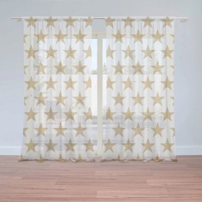 Záclony Zlaté hvězdy: 2 ks - 150x250 cm - Sablio – Hledejceny.cz