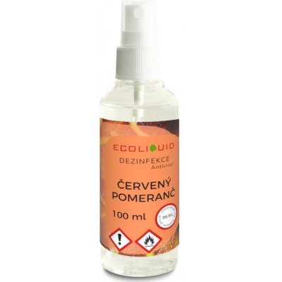 Ecoliquid Antiviral dezinfekce na ruce sprej červený pomeranč 100 ml