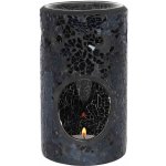 Jones Home and Gift Jones HomeSkleněná aroma lampa mozaika černá 14,5 x 8,5 x 8,5 cm – Zboží Dáma