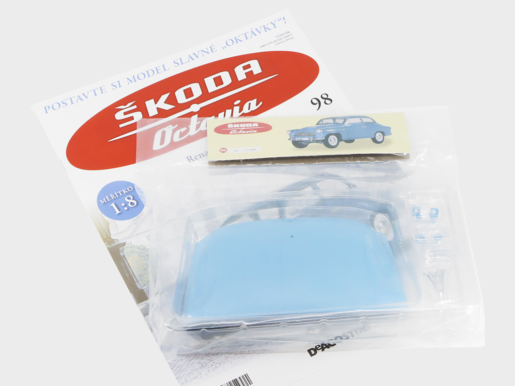 DeAgostini Škoda Octavia 1959 časopis 98 se stavebnicí 1:8