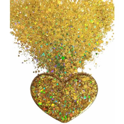 Holografické glitrové třpytky do pryskyřice 10 g zlaté – Zboží Dáma