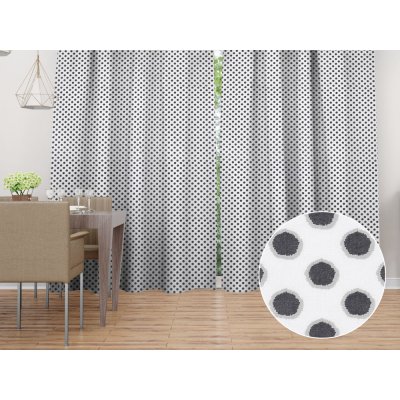 Biante Bavlněný závěs Sandra SA-286 Šedé puntíky na bílém 150x210 cm – Zboží Mobilmania