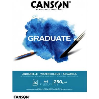 Canson Skicák Graduate Aquarelle na mokré techniky 250g m2 20ks A4 – Hledejceny.cz