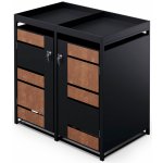 Blumfeldt BinSafe box na odpadky 2 odpadkové koše 240 l uzamykatelný pozinkovaná ocel střecha pro výsadbu rez – Zboží Dáma