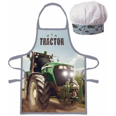 Aptex Dětská zástěra s čepicí TRACTOR 45X50 CM 2X33CM – Hledejceny.cz