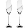 BOHEMIA CRYSTAL sekt flétny přátelská souprava Line Exclusive Swarovski 2 x 210 ml