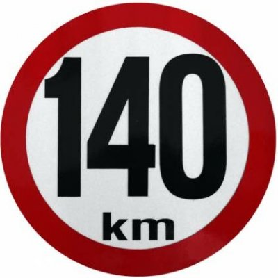 Samolepka omezení rychlosti 140 km/hod z retroreflexní fólie D=150mm – Sleviste.cz