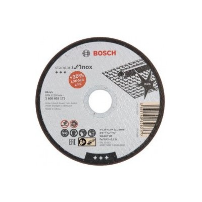 Řezný kotouč 125x1,6x22.23 mm na nerez BOSCH STANDARD FOR INOX - 2608603172 – Hledejceny.cz