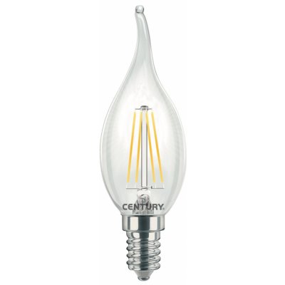 Century LED FILAMENT SVÍČKA PLAMEN ČIRÁ 4W E14 4000K 470Lm 360d 35x118mm IP20 CEN INM1C-041440 Teplá bílá Čirá – Hledejceny.cz