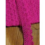 Bavlněná krajka šíře 25 mm paličkovaná pink – Zboží Dáma