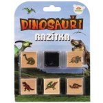 Teddies Razítka dřevěná 5 1 s poduškou dinosauři 3x3cm na kartě – Sleviste.cz
