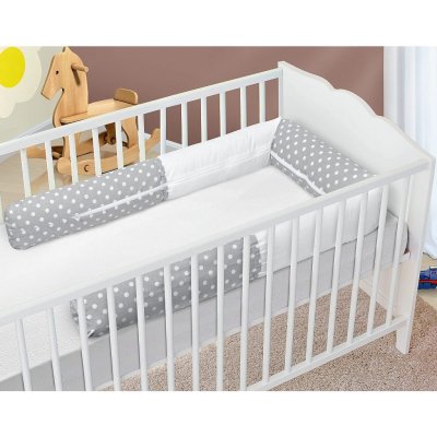 Bellatex Mantinel do dětské postýlky puntík Bellatex Mantinel do dětské postýlky mráčky šedá bílá – Zboží Dáma