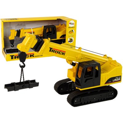 Lean Toys Stavební vozidlo pásový jeřáb žlutá a černá – Zboží Mobilmania