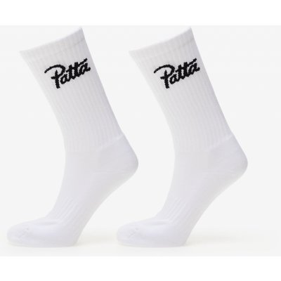 Patta Script Logo Sport Socks 2-Pack White
