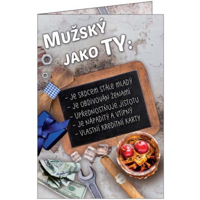 Blahopřání do obálky MUŽSKÝ JAKO TY... (BOB-2612) – Zbozi.Blesk.cz