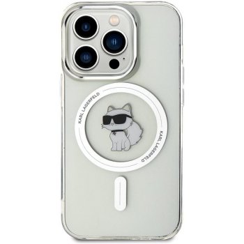 Pouzdro Karl Lagerfeld IML Choupette MagSafe iPhone 15 Pro čiré