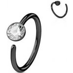 Šperky4U Černý piercing do nosu/ucha kruh N0158 – Zboží Dáma