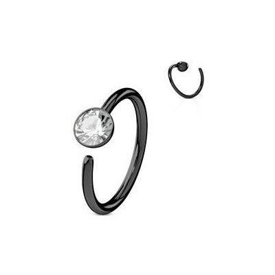 Šperky4U Černý piercing do nosu/ucha kruh N0158 – Zboží Dáma