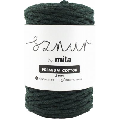MILA Bavlněná šňůra PREMIUM COTTON 3mm/100m - ZELENÁ LAHVOVÁ/PC47 – Zboží Dáma