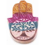 Mani Bhadra Stojánek na vonné tyčinky Hamsa a strom života mastek 9 x 6 cm – Hledejceny.cz