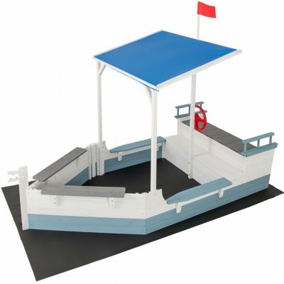 Costway Pískoviště se střechou dřevěné pirátské lodi pískoviště se stožárem – Hledejceny.cz