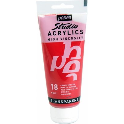 Pébéo Studio Acrylic Akrylová barva 100 ml 018 karmín naphtol – Zboží Dáma