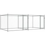 vidaXL Klec pro psy s dvířky šedá 400 x 200 x 150 cm – Zboží Dáma