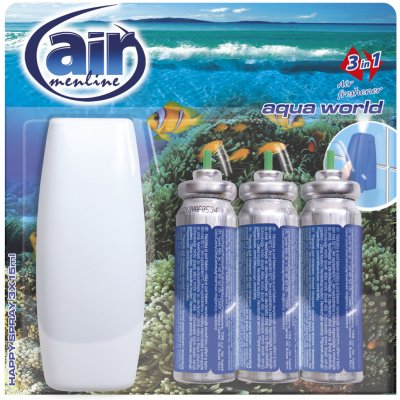 Air Menline Aqua World, osvěžovač vzduchu, rozprašovač + náplň 3 x 15 ml