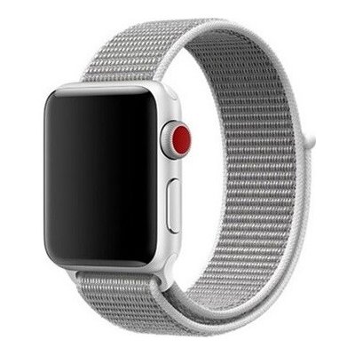 AW Nylonový řemínek na Apple Watch na suchý zip - Tmavě bílý Šířka uchycení řemínku: 38/40/41mm Tmavě Bílý IR-AWNL014 – Zboží Mobilmania