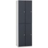 Šatní skříň Triton 4 boxová Modular 1970 x 600 x 500 mm kov jiný zámek kov modrá RAL 5005 kov šedá RA